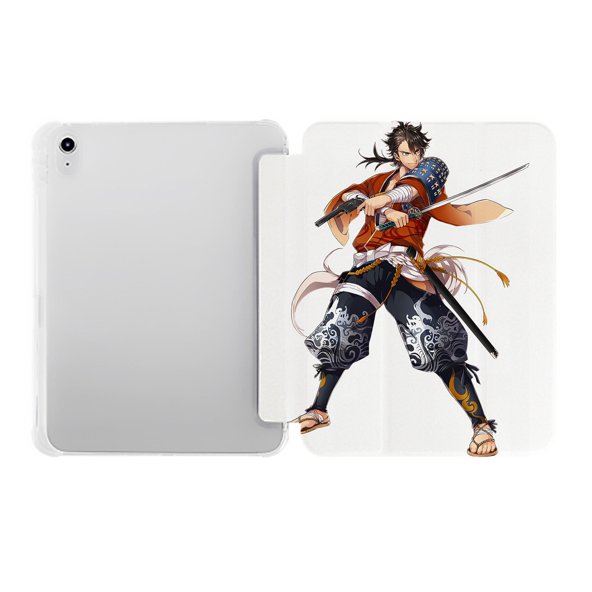 （画像用） 刀剣乱舞 Touken Ranbu IPad ケース ペン収納付き 三つ折りスタンド PUレザー×シリコン 対応機種9.5/10.5/10.9インチ